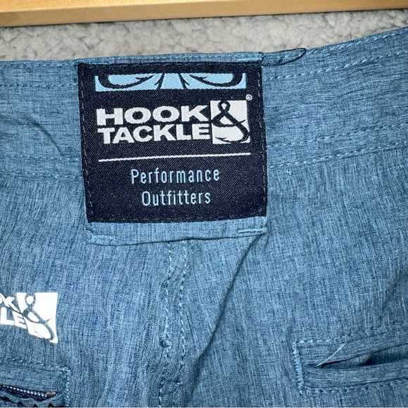 Hook & Tackle Men's Shorts Blue 38 Performance Outfitters Hi-Tide Hybrid Fishing - Picture 6 of 13